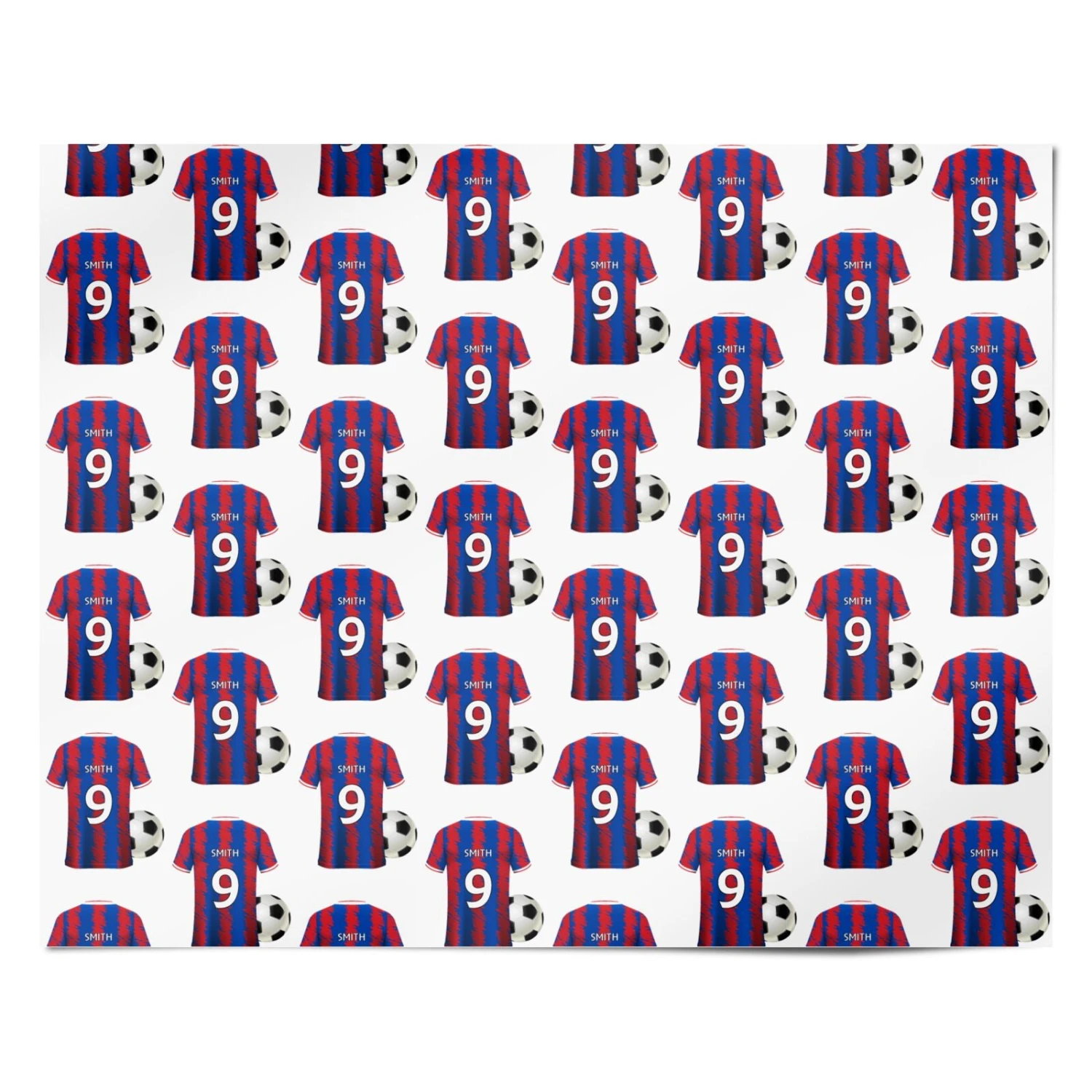 Blue Red Personalised Football Shirt Wrapping Paper 4 Blue Red Personalised Football Shirt Wrapping Paper - Image 4