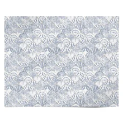 Blue Seashell Pattern Wrapping Paper -CaseCraze Store Blue Seashell Pattern Personalised Wrapping Paper Alternative