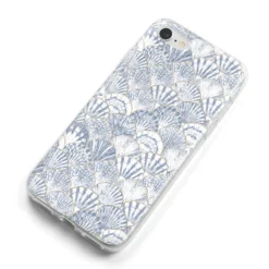 Blue Seashell Pattern IPhone Case -CaseCraze Store Blue Seashell Pattern iPhone 8 Bumper Case on Silver iPhone Alternative Image