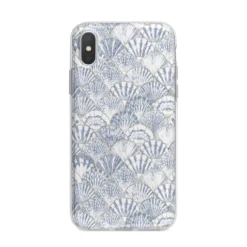 Blue Seashell Pattern IPhone Case -CaseCraze Store Blue Seashell Pattern iPhone X Bumper Case on Silver iPhone Alternative Image 1