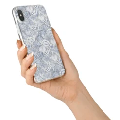 Blue Seashell Pattern IPhone Case -CaseCraze Store Blue Seashell Pattern iPhone X Bumper Case on Silver iPhone Alternative Image 2