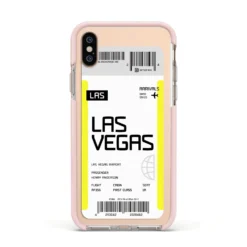 Boarding Pass IPhone Case -CaseCraze Store Boarding Pass Apple iPhone Xs Impact Case Pink Edge on Gold Phone