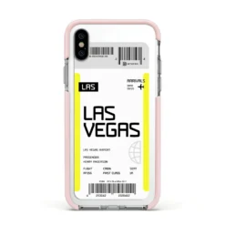 Boarding Pass IPhone Case -CaseCraze Store Boarding Pass Apple iPhone Xs Impact Case Pink Edge on Silver Phone