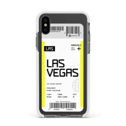 Boarding Pass IPhone Case -CaseCraze Store Boarding Pass Apple iPhone Xs Impact Case White Edge on Black Phone