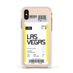 Boarding Pass IPhone Case -CaseCraze Store Boarding Pass Apple iPhone Xs Impact Case White Edge on Gold Phone