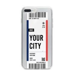 Boarding Pass Ticket IPhone Case -CaseCraze Store Boarding Pass Ticket iPhone 7 Plus Bumper Case on Silver iPhone