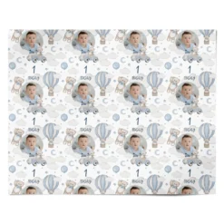 Boys 1st Birthday Personalised Photo Wrapping Paper -CaseCraze Store Boys 1st Birthday Personalised Photo Personalised Wrapping Paper Alternative
