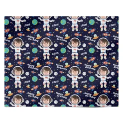 Boys Photo Face Astronaut Wrapping Paper -CaseCraze Store Boys Photo Face Astronaut Personalised Wrapping Paper Alternative