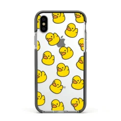Bright Yellow Rubber Duck Pattern IPhone Case 38 Bright Yellow Rubber Duck Pattern IPhone Case -CaseCraze Store Bright Yellow Rubber Duck Pattern Apple iPhone Xs Impact Case Black Edge on Silver Phone