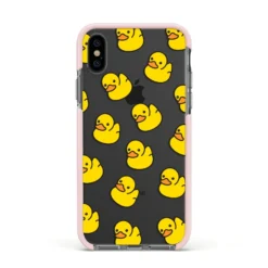 Bright Yellow Rubber Duck Pattern IPhone Case 37 Bright Yellow Rubber Duck Pattern IPhone Case -CaseCraze Store Bright Yellow Rubber Duck Pattern Apple iPhone Xs Impact Case Pink Edge on Black Phone