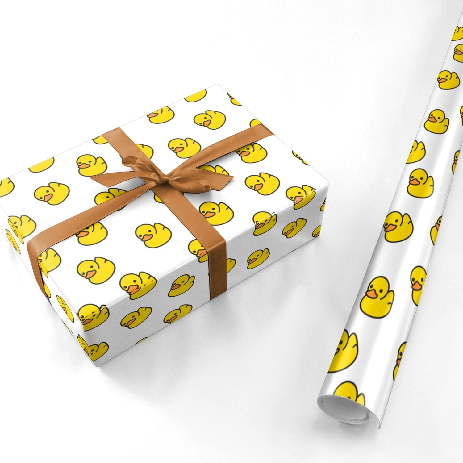 Bright Yellow Rubber Duck Pattern Wrapping Paper 3 Bright Yellow Rubber Duck Pattern Wrapping Paper - Image 3