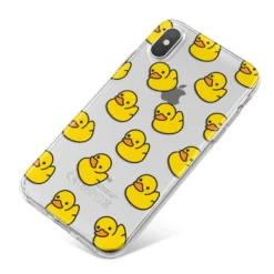 Bright Yellow Rubber Duck Pattern IPhone Case 26 Bright Yellow Rubber Duck Pattern IPhone Case -CaseCraze Store Bright Yellow Rubber Duck Pattern iPhone X Bumper Case on Silver iPhone