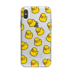 Bright Yellow Rubber Duck Pattern IPhone Case 24 Bright Yellow Rubber Duck Pattern IPhone Case -CaseCraze Store Bright Yellow Rubber Duck Pattern iPhone X Bumper Case on Silver iPhone Alternative Image 1