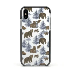 Brown Bear IPhone Case -CaseCraze Store Brown Bear Apple iPhone Xs Impact Case Black Edge on Silver Phone