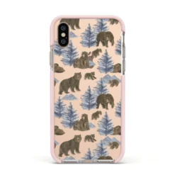 Brown Bear IPhone Case -CaseCraze Store Brown Bear Apple iPhone Xs Impact Case Pink Edge on Gold Phone
