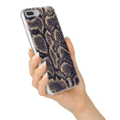 Brown Snakeskin IPhone Case -CaseCraze Store Brown Snakeskin iPhone 7 Plus Bumper Case on Silver iPhone Alternative Image