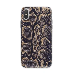Brown Snakeskin IPhone Case -CaseCraze Store Brown Snakeskin iPhone X Bumper Case on Silver iPhone Alternative Image 1