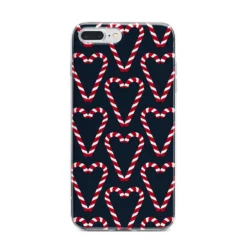 Candy Cane Pattern IPhone Case -CaseCraze Store Candy Cane Pattern iPhone 7 Plus Bumper Case on Silver iPhone