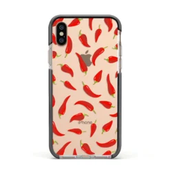 Chilli Pepper IPhone Case -CaseCraze Store Chilli Pepper Apple iPhone Xs Impact Case Black Edge on Gold Phone
