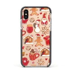 Christmas Baking IPhone Case -CaseCraze Store Christmas Baking Apple iPhone Xs Impact Case Black Edge on Gold Phone