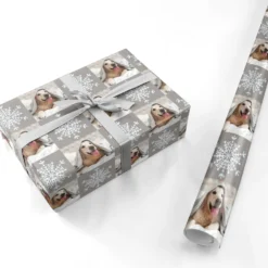 Christmas Dog Photo Wrapping Paper -CaseCraze Store Christmas Dog Photo Personalised Wrapping Paper