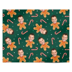 Christmas Gingerbread Photo Face Wrapping Paper -CaseCraze Store Christmas Gingerbread Photo Face Personalised Wrapping Paper Alternative