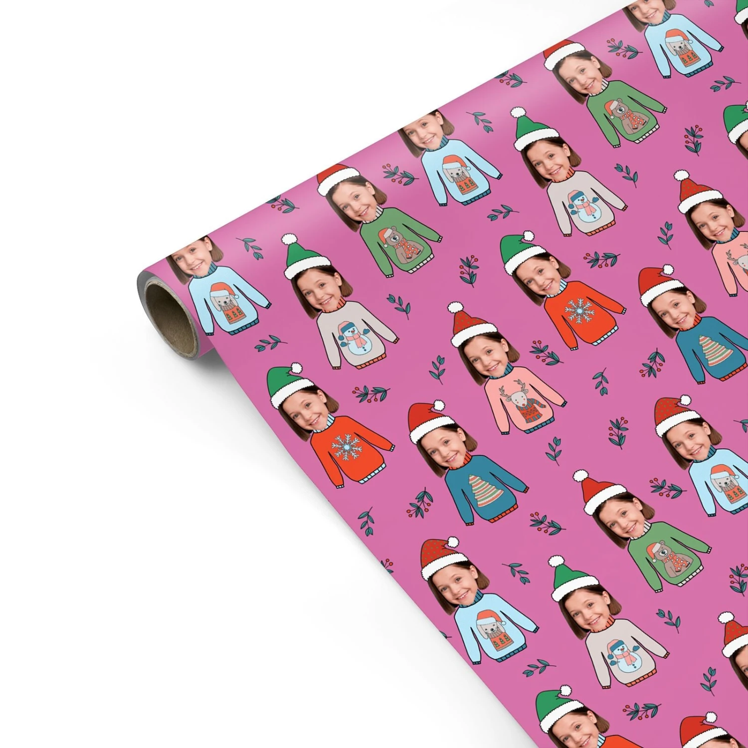 Christmas Jumper Photo Face Personalised Wrapping Paper 2 Christmas Jumper Photo Face Personalised Wrapping Paper - Image 2