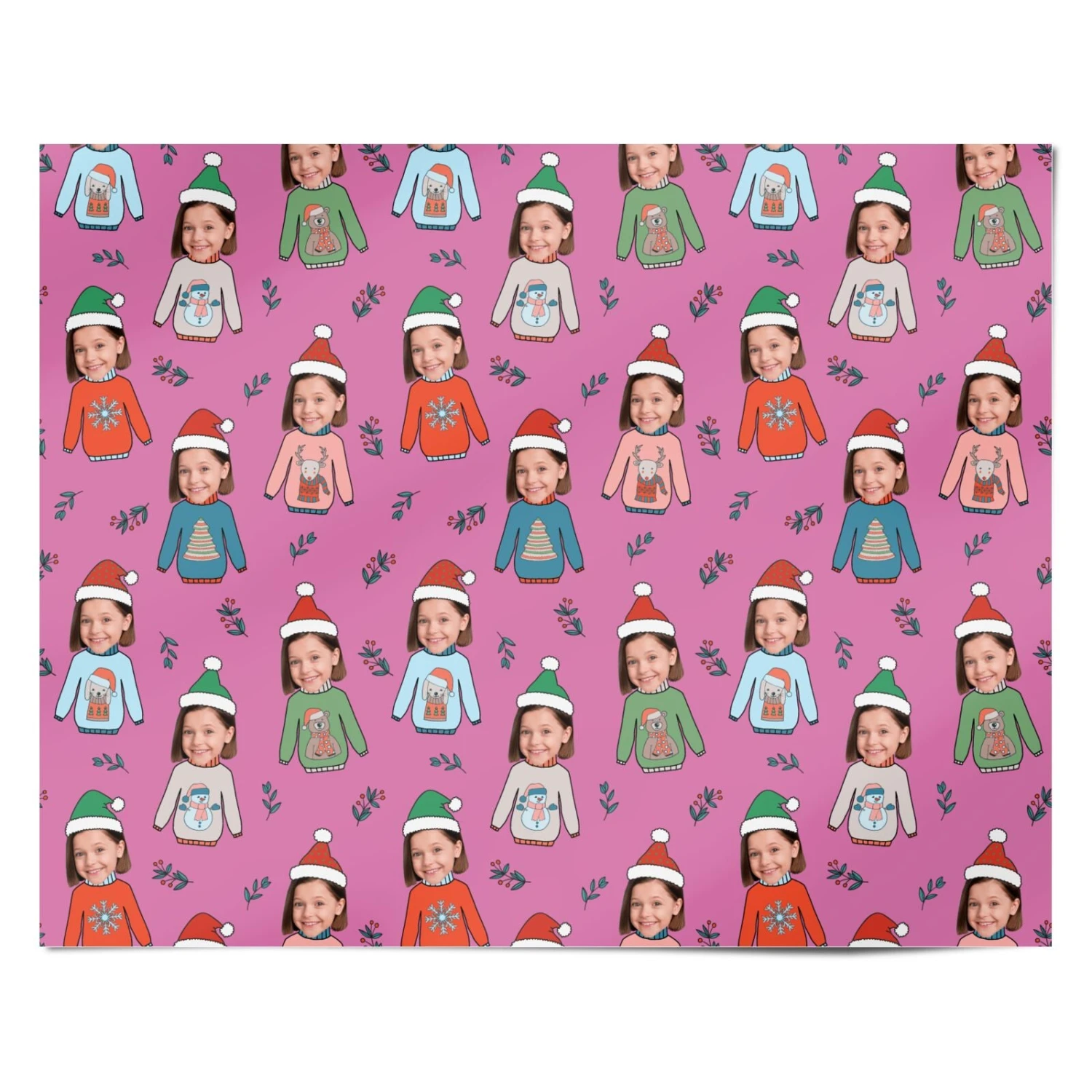 Christmas Jumper Photo Face Personalised Wrapping Paper 4 Christmas Jumper Photo Face Personalised Wrapping Paper - Image 4