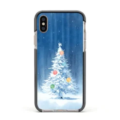 Christmas Tree IPhone Case -CaseCraze Store Christmas Tree Apple iPhone Xs Impact Case Black Edge on Gold Phone