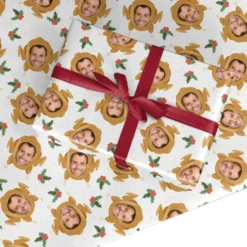 Christmas Turkey Photo Face Personalised Wrapping Paper
