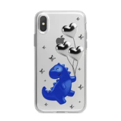 Chrome Dinosaur Balloons IPhone Case 24 Chrome Dinosaur Balloons IPhone Case -CaseCraze Store Chrome Dinosaur Balloons iPhone X Bumper Case on Silver iPhone Alternative Image 1