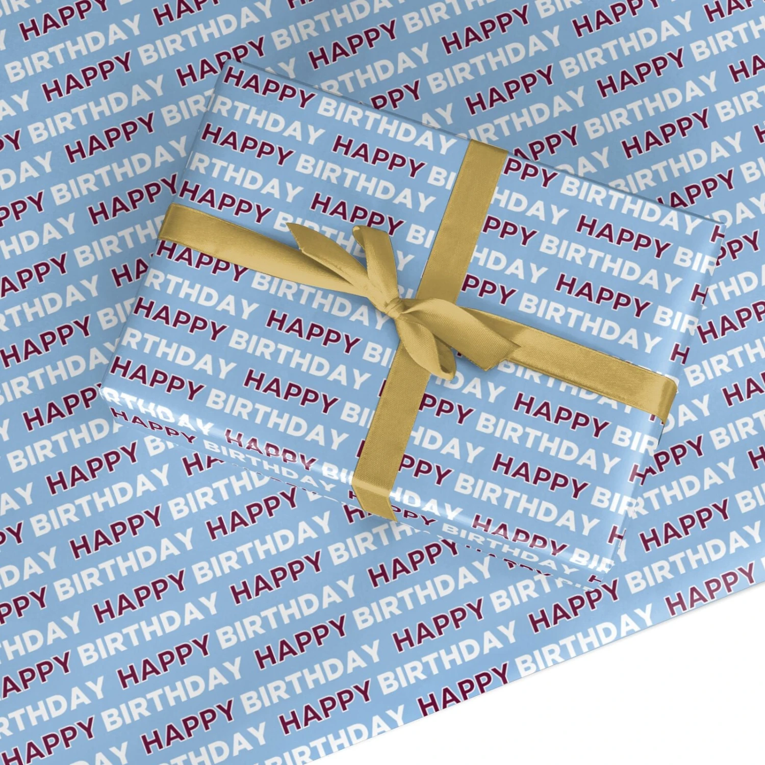 Claret And Blue Birthday Text Pattern Wrapping Paper 1 Claret And Blue Birthday Text Pattern Wrapping Paper