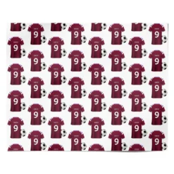 Claret And Blue Football Shirt Personalised Wrapping Paper -CaseCraze Store Claret and Blue Football Shirt Personalised Personalised Wrapping Paper Alternative