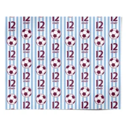 Claret And Blue Personalised Football Wrapping Paper 7 Claret And Blue Personalised Football Wrapping Paper -CaseCraze Store Claret and Blue Personalised Football Personalised Wrapping Paper Alternative