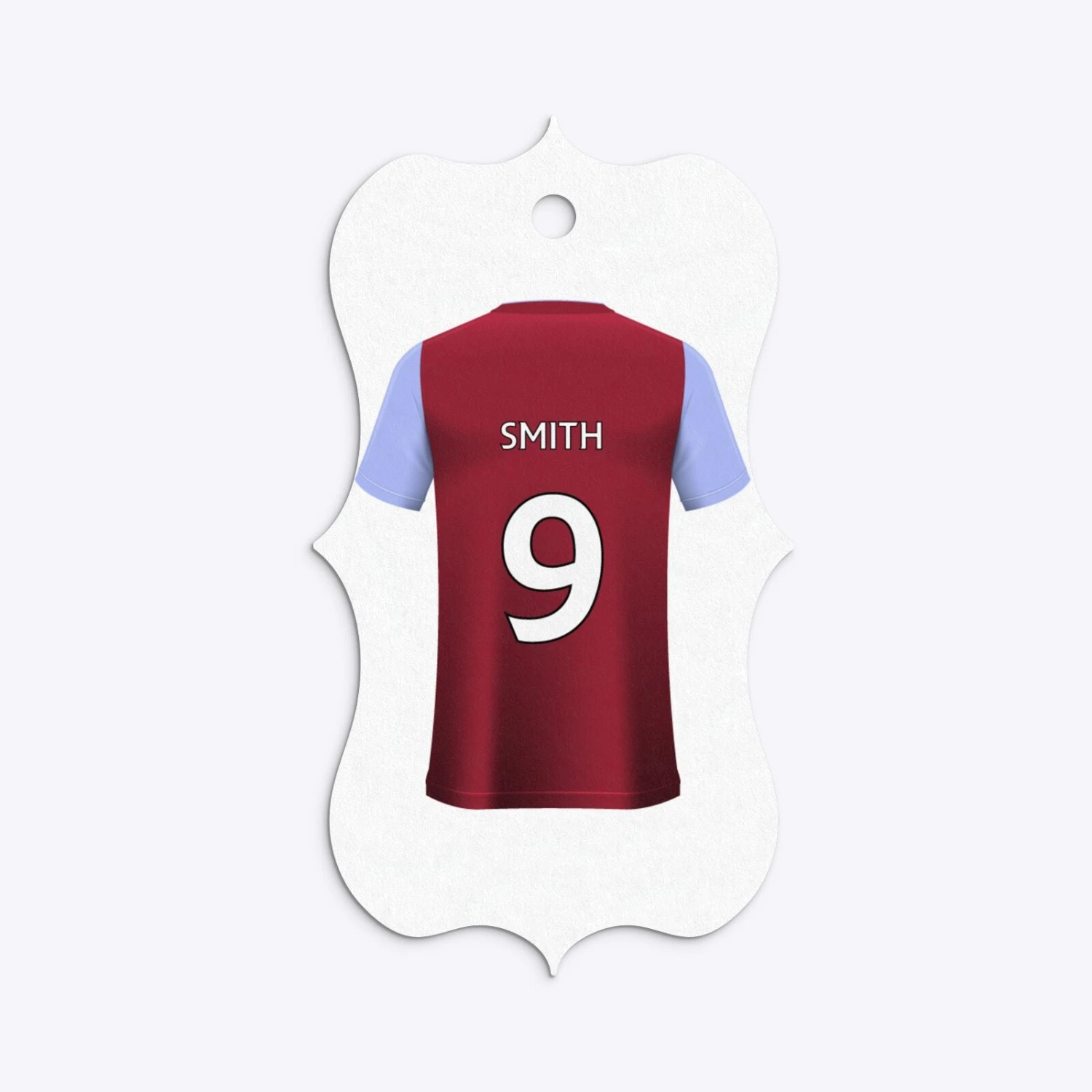 Claret And Blue Personalised Football Shirt Gift Tags 14 Claret And Blue Personalised Football Shirt Gift Tags - Image 14