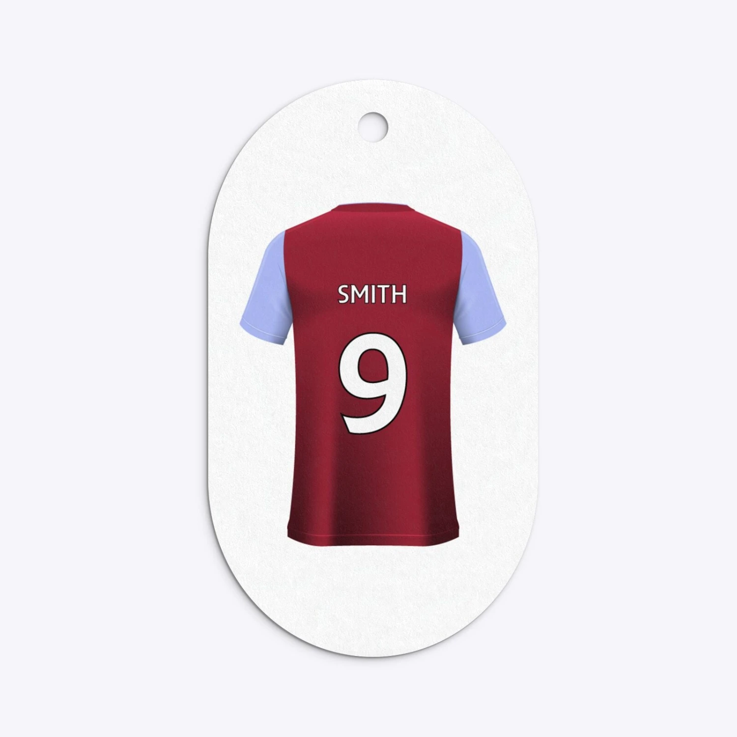 Claret And Blue Personalised Football Shirt Gift Tags 10 Claret And Blue Personalised Football Shirt Gift Tags - Image 10