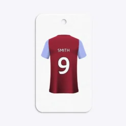 Claret And Blue Personalised Football Shirt Gift Tags 31 Claret And Blue Personalised Football Shirt Gift Tags -CaseCraze Store Claret and Blue Personalised Football Shirt Rounded Rectangle Gift Tag