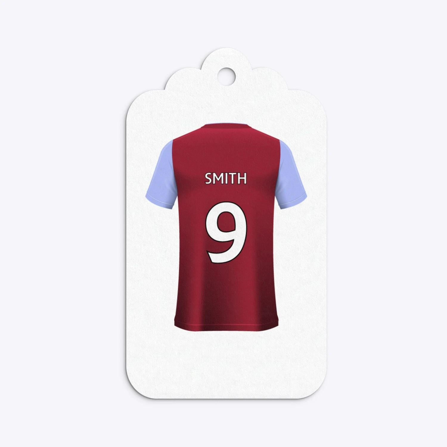 Claret And Blue Personalised Football Shirt Gift Tags 8 Claret And Blue Personalised Football Shirt Gift Tags - Image 8