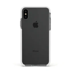 Clear IPhone Case -CaseCraze Store Clear Apple iPhone Xs Impact Case White Edge on Black Phone