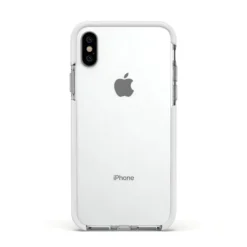 Clear IPhone Case -CaseCraze Store Clear Apple iPhone Xs Impact Case White Edge on Silver Phone