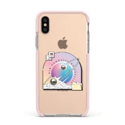 Computer Aesthetics IPhone Case -CaseCraze Store Computer Aesthetics Apple iPhone Xs Impact Case Pink Edge on Gold Phone