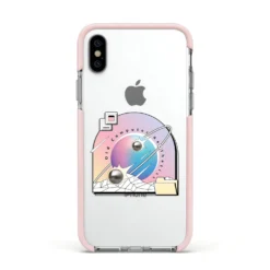 Computer Aesthetics IPhone Case -CaseCraze Store Computer Aesthetics Apple iPhone Xs Impact Case Pink Edge on Silver Phone