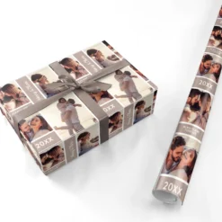 Couples Valentine Photo Collage Personalised Wrapping Paper -CaseCraze Store Couples Valentine Photo Collage Personalised Personalised Wrapping Paper