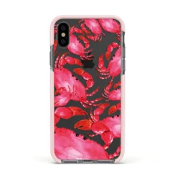 Crab IPhone Case 37 Crab IPhone Case -CaseCraze Store Crab Apple iPhone Xs Impact Case Pink Edge on Black Phone