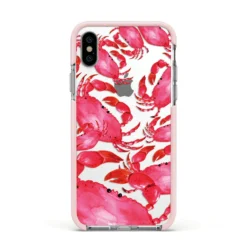 Crab IPhone Case 35 Crab IPhone Case -CaseCraze Store Crab Apple iPhone Xs Impact Case Pink Edge on Silver Phone