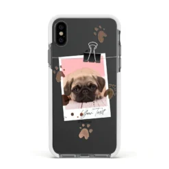 Custom Dog Picture With Name IPhone Case -CaseCraze Store Custom Dog Picture with Name Apple iPhone Xs Impact Case White Edge on Black Phone