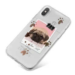 Custom Dog Picture With Name IPhone Case -CaseCraze Store Custom Dog Picture with Name iPhone X Bumper Case on Silver iPhone