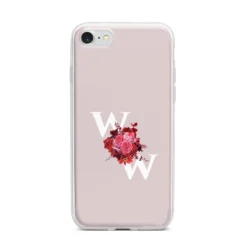 Custom Dual Initial Floral IPhone Case -CaseCraze Store Custom Dual Initial Floral iPhone 7 Bumper Case on Silver iPhone