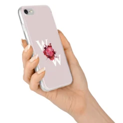 Custom Dual Initial Floral IPhone Case -CaseCraze Store Custom Dual Initial Floral iPhone 7 Bumper Case on Silver iPhone Alternative Image