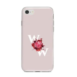 Custom Dual Initial Floral IPhone Case -CaseCraze Store Custom Dual Initial Floral iPhone 8 Bumper Case on Silver iPhone